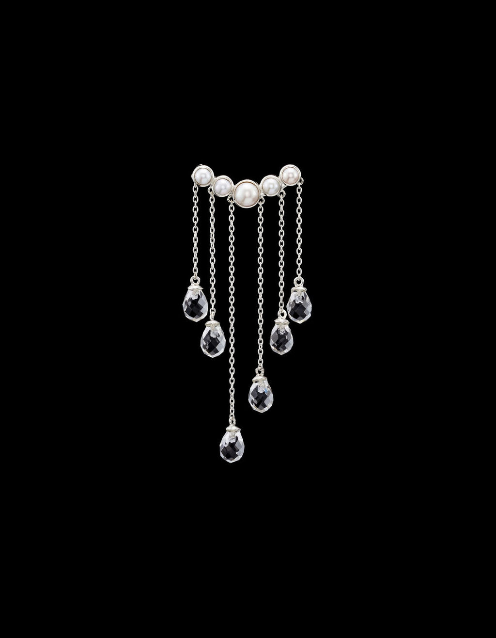 Rain Silver Earring w. Gemstones