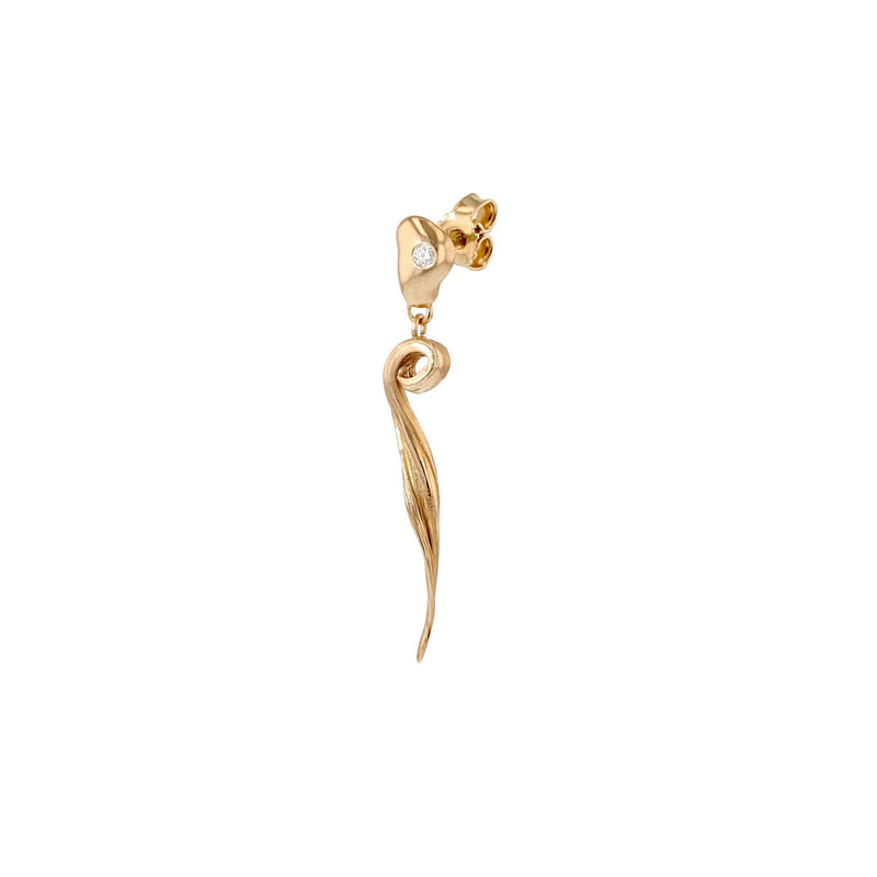 Palea Hanger II 14K Gold Earring w. Diamond