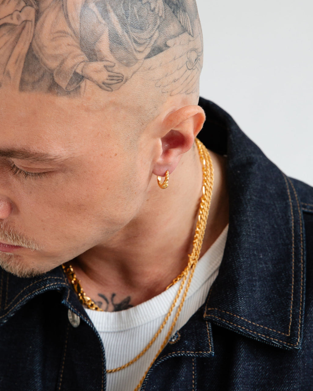 IX Rustic 22k Gold Plated Hoop