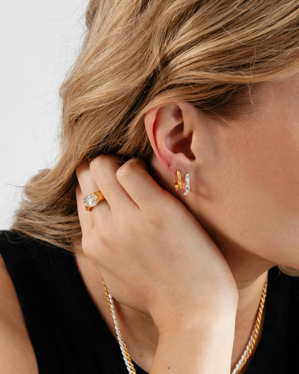 Ix rustikaler silberner Reifen