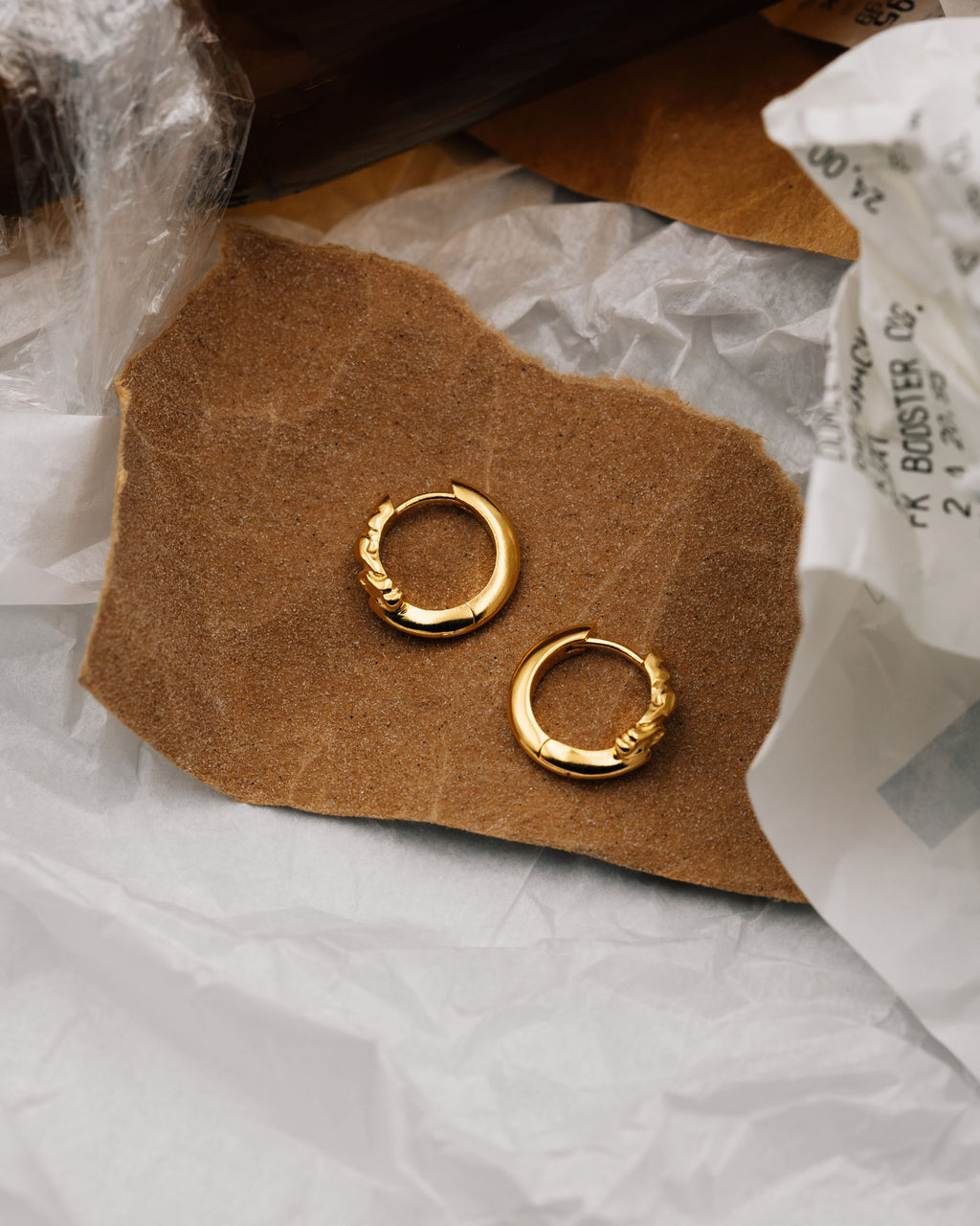 IX Rustic 22k Gold Plated Hoop