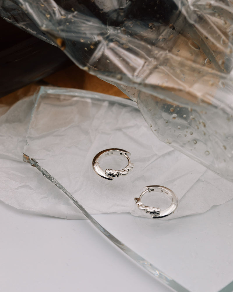 IX Rustic Silver Hoop