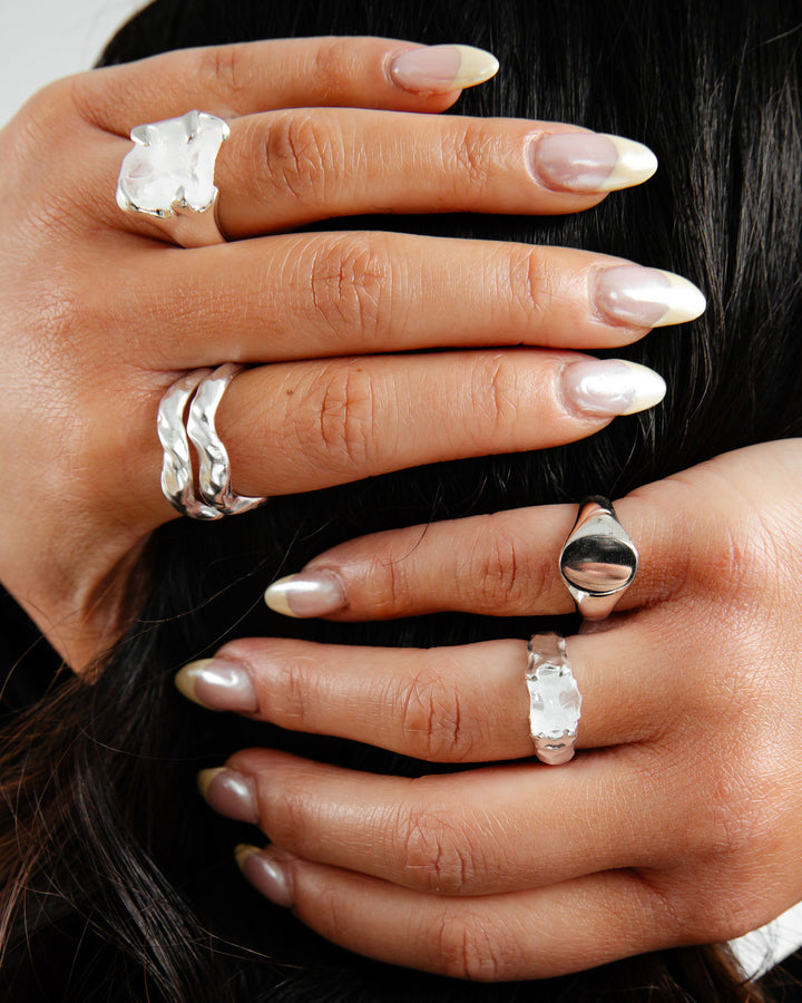 IX Avy Silver Ring w. Crystal