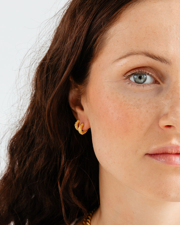 IX Zoe 22k Gold Plated Hoop