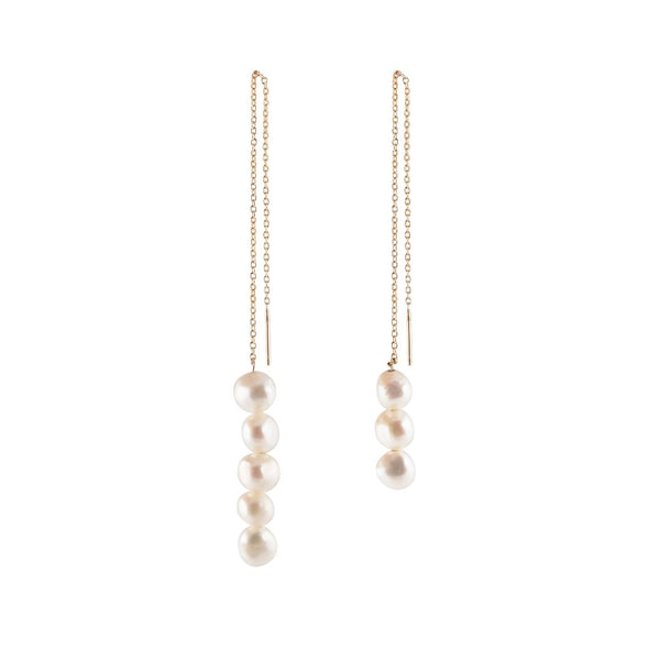 3+5 Pearl Gold Plated Earrings w. Pearl