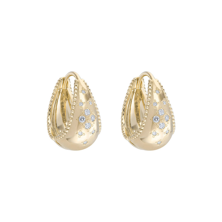 Store Dôme Diamant Scatter 9k Guld Hoops m. Diamant