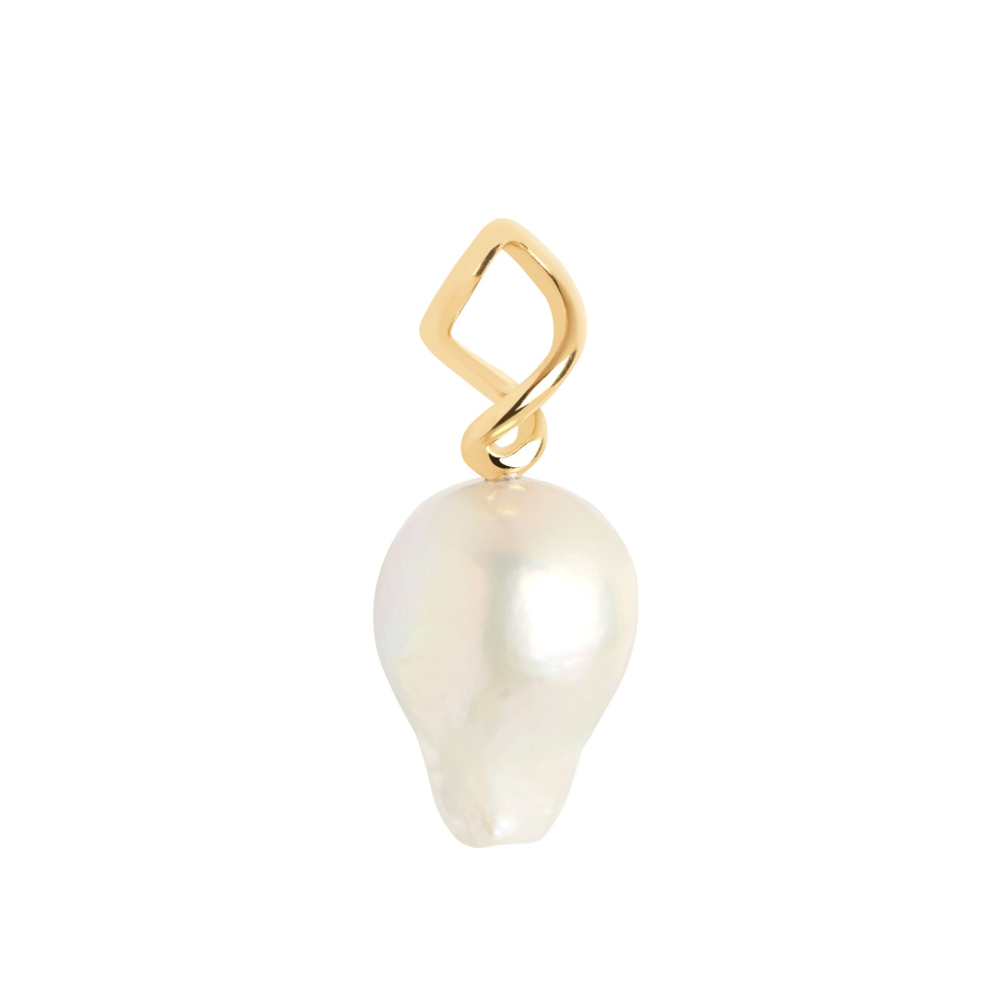 Twister Gold Plated Pendant w. Pearl