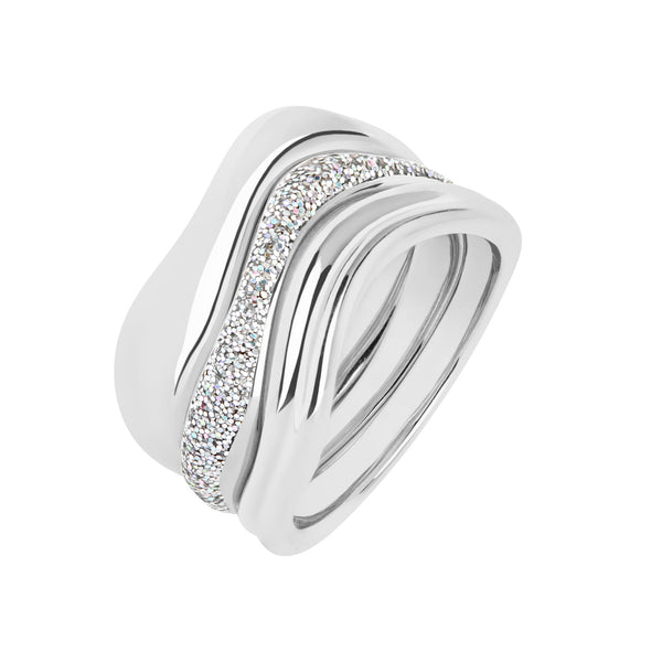 Aura Opal Stack Sølv Ring
