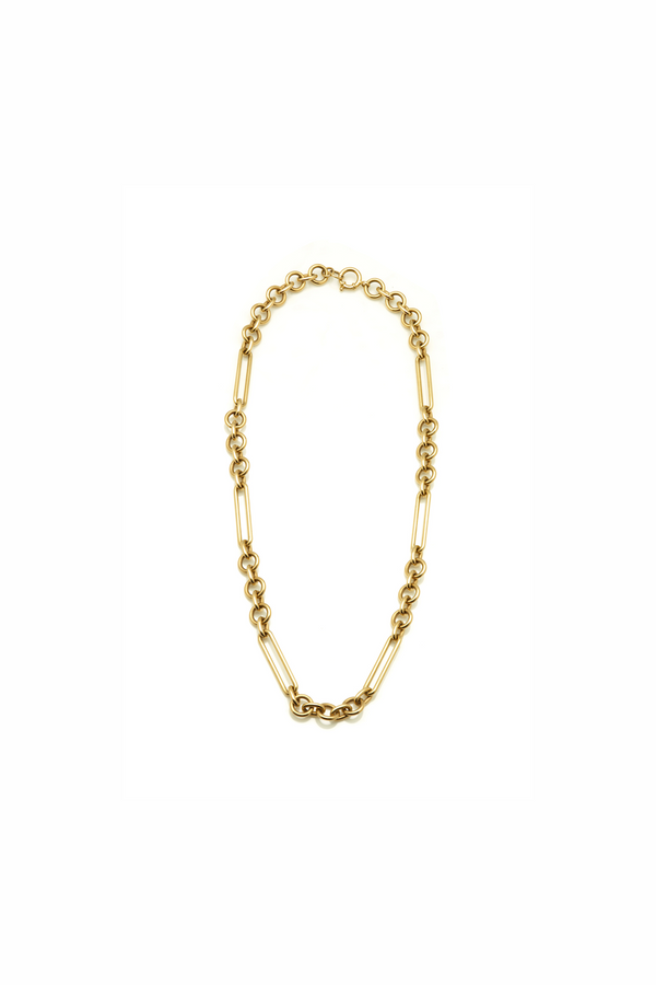 Midsize Mixed Clip Chain 18K Gold Necklace