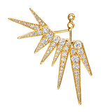 Funky Shooting Stars 9-pointed 18K Gold Earring-pendant w. Diamonds