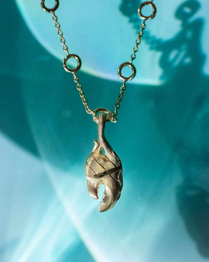 Young Fish Large Claw 18K Gold Pendant