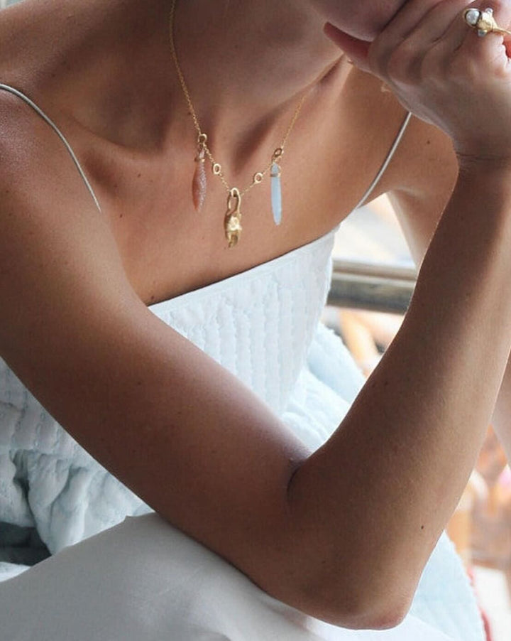 Young Fish Medium Claw 18K Gold Pendant