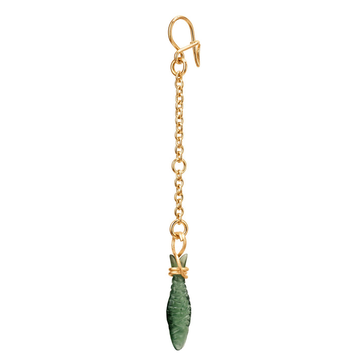 Young Fish 18K Guld Ørerings-vedhæng m. Serpentine Fisk