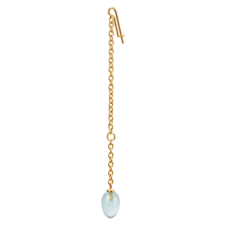 Young Fish 18K Guld Ørerings-vedhæng m. Akvamarin Drop