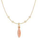Young Fish 18K Gold Pendant w. Blush Fish