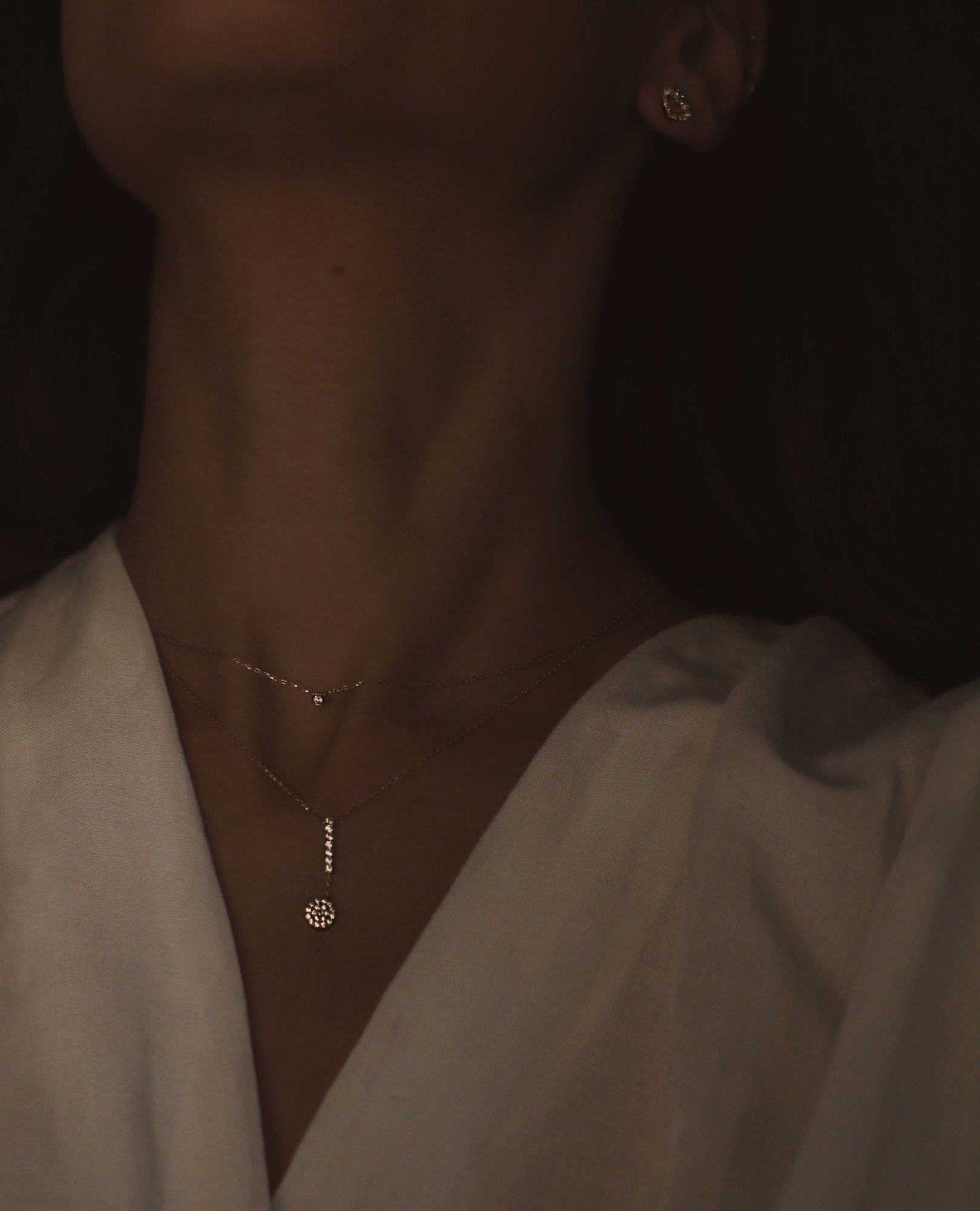 Punkt 18K Roségold Halskette w. Diamant