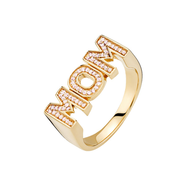 Mom Rose Gold Plated Ring w. Crystals
