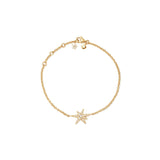Funky Stars 18K Gold Bracelet w. 0.15ct Diamonds