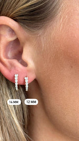 Emelie 14K Guld eller Hvidguld Hoops m. Diamanter