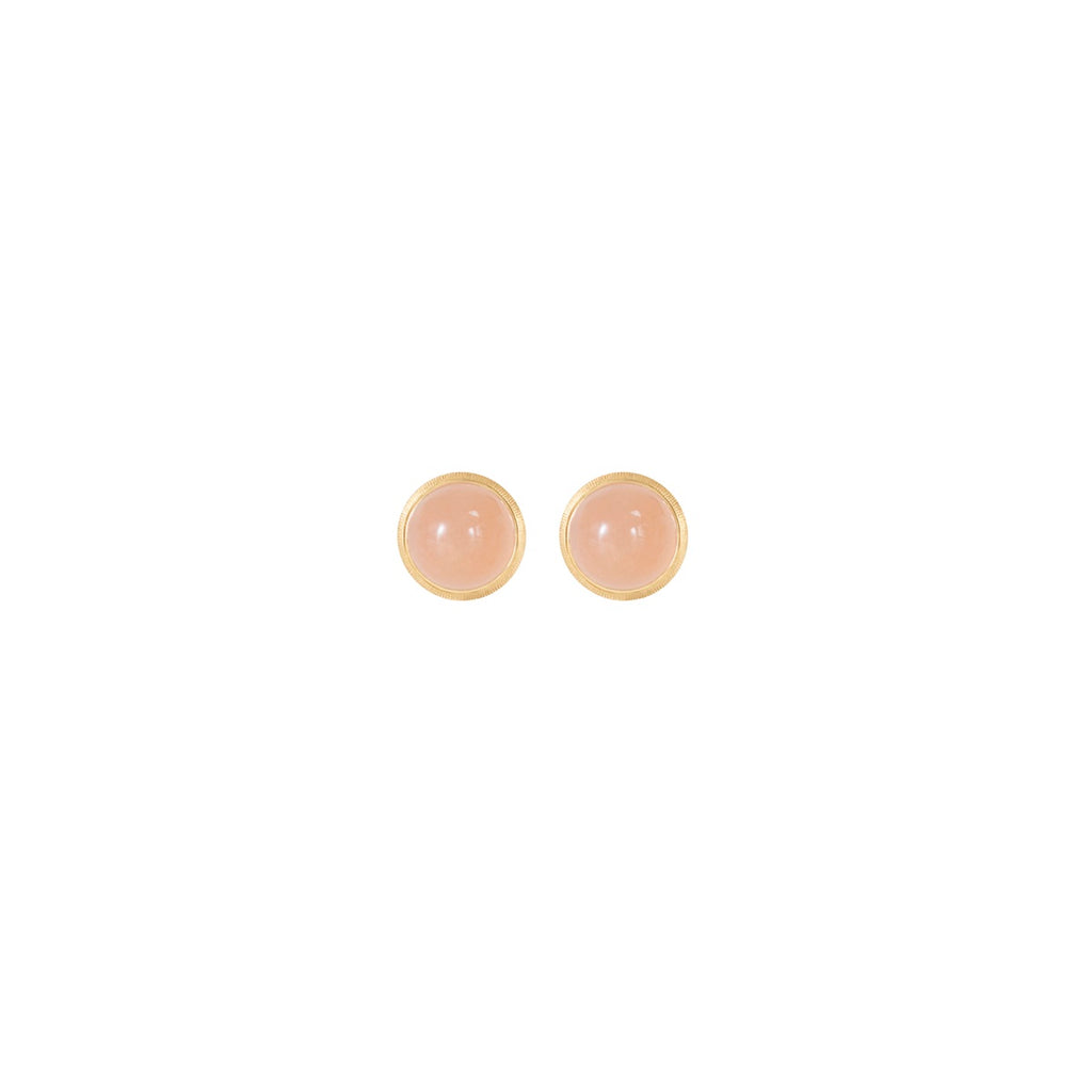 Lotus 18K Gold Studs w. Moonstones