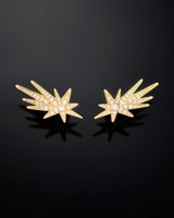Funky Shooting Stars 18K Gold Stud w. Diamonds
