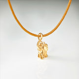 Elefant Mini 18k Guld, Beige Snor Armbånd m. Diamant