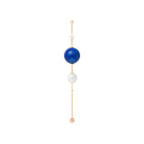 Special Edition 18K Gold Earring-pendant w. Diamond, Amber & Aquamarine