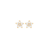 Small Shooting Stars 18K Gold Earrings w. Diamonds