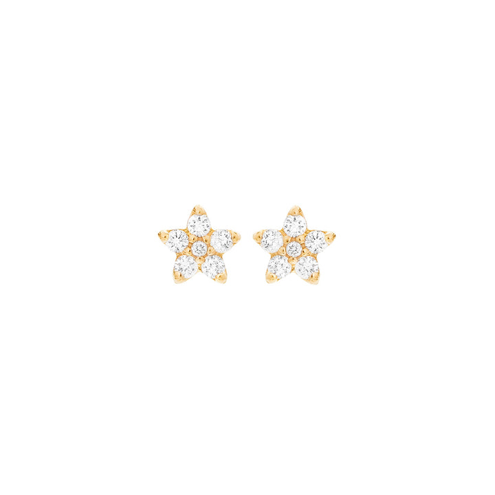 Small Shooting Stars 18K Gold Earrings w. Diamonds