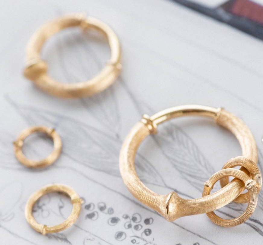 Large Nature 18K Gold Hoops