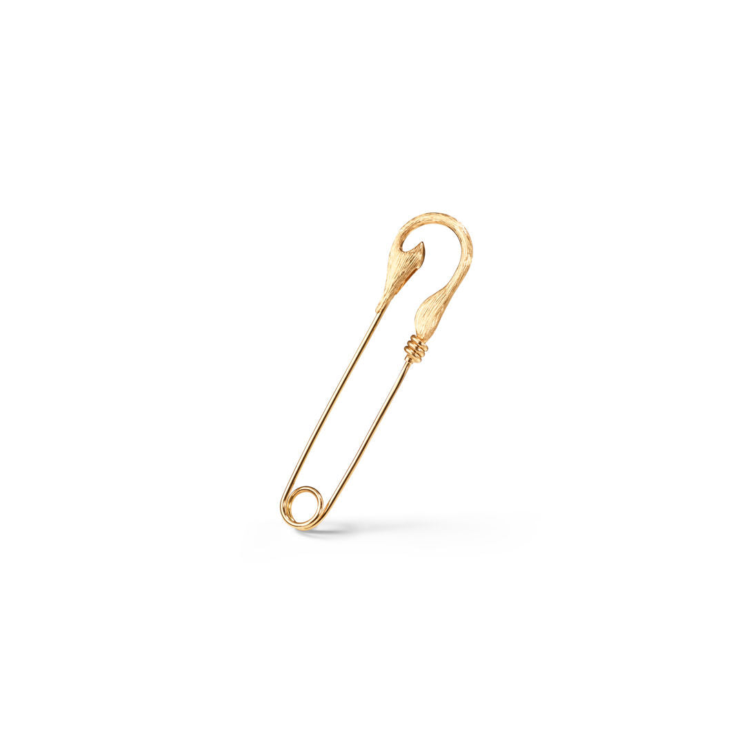 Small Under the Sea Fish Hook 18K Gold Brooche