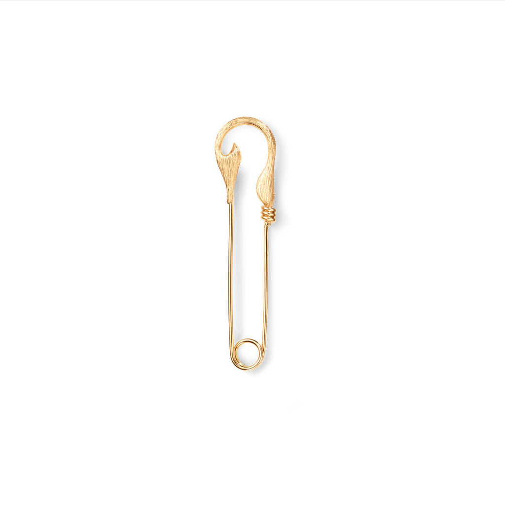 Small Under the Sea Fish Hook 18K Gold Brooche