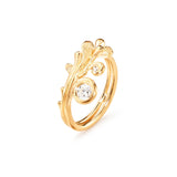 BoHo 18K Gold Ring w. Diamonds