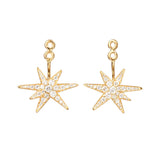 Funky Stars 18K Gold Pendant w. Diamond