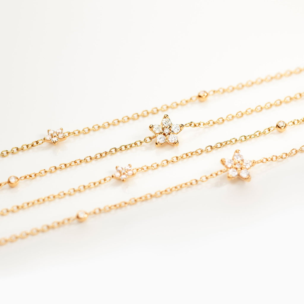 Shooting Stars Collier 18K Gold Necklace w. 0.86ct Diamonds