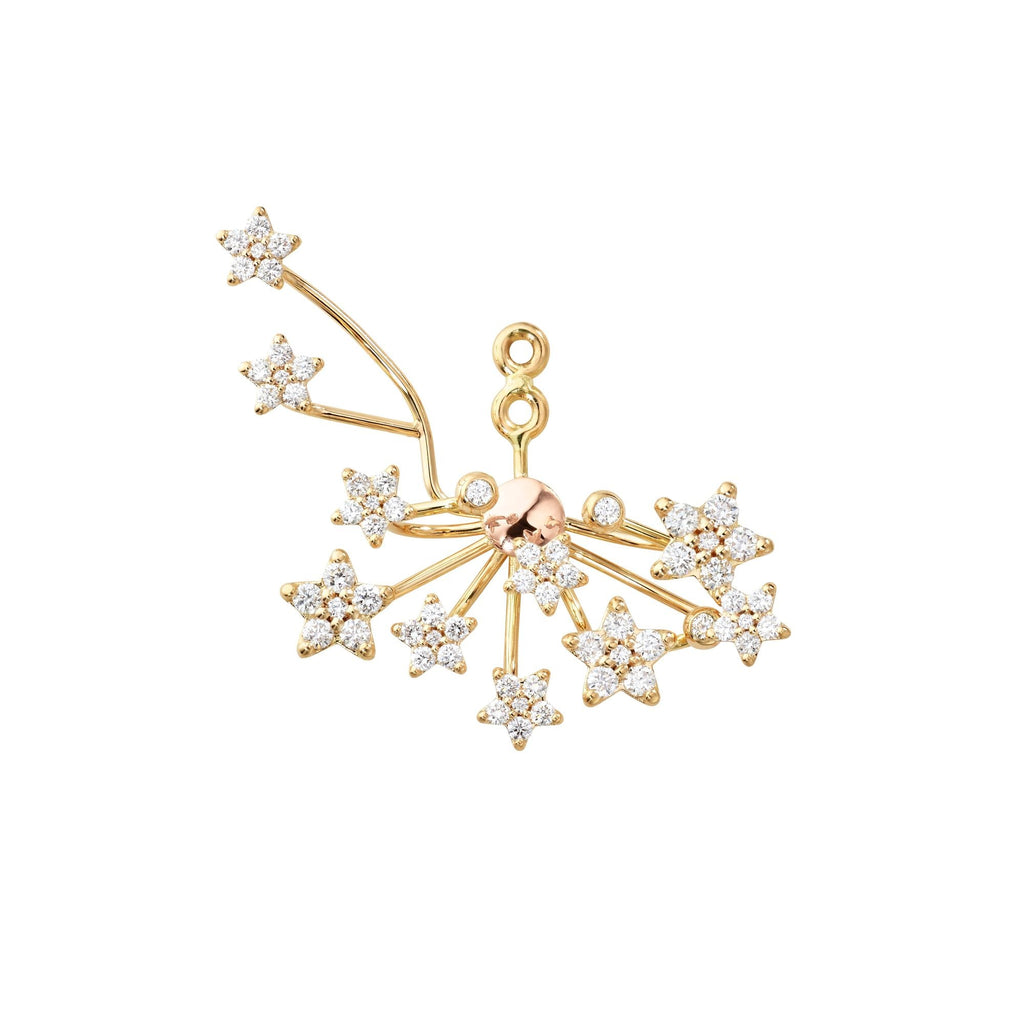 Shooting Star 18K Gold Earring Pendant w. Diamonds