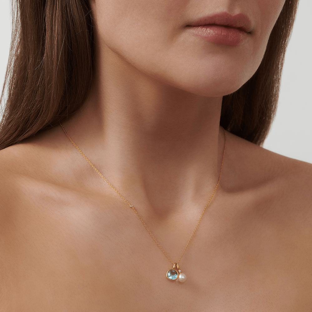 Tasha White Pearl Gold Plated Anhänger