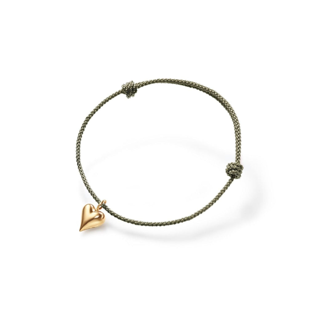 Green Heart 18K Gold Bracelet w. Magnet