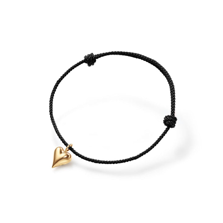 Black Heart 18K Gold Bracelet w. Magnet