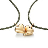 Green Heart 18K Gold Bracelet w. Magnet
