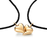 Black Heart 18K Gold Bracelet w. Magnet
