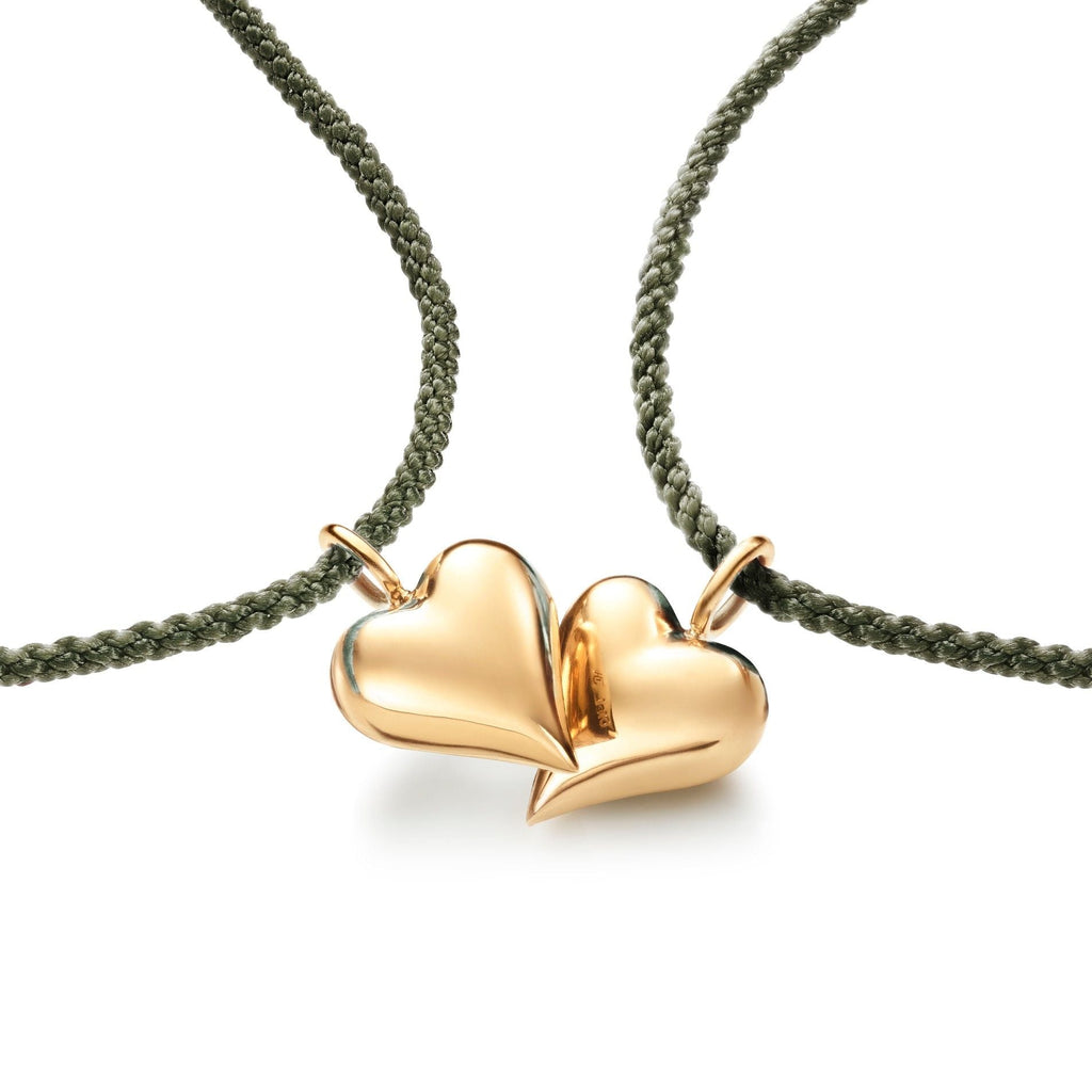 Green Heart 18K Gold Bracelet w. Magnet