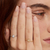 Harmonie Chain 18K White Gold Ring w. Lab-Grown Diamonds