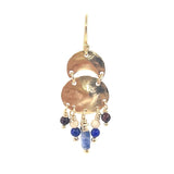Rina Blue 14K Gold Plated Earring w. Beads & Gemstones