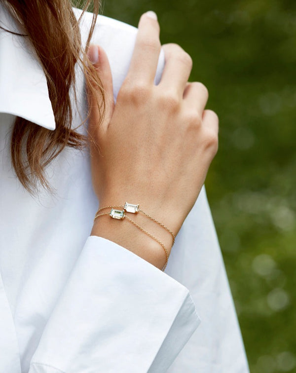 Nord White 18K Gold Bracelet w. Topaz & Diamond