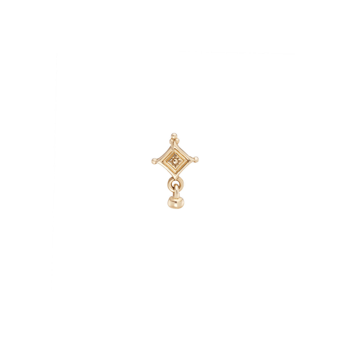 Dala Droplet Princess Beaded Stud 9K Gold Stud