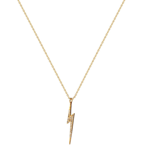 Bolt Gold Vermeil Necklace w. Diamonds