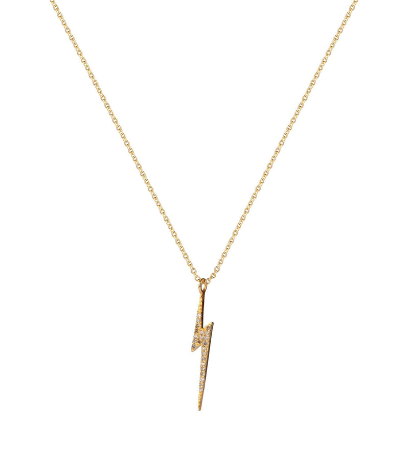 Bolt Gold Vermeil Necklace w. Diamonds
