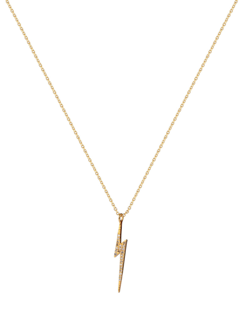 Bolt Gold Vermeil Necklace w. Diamonds