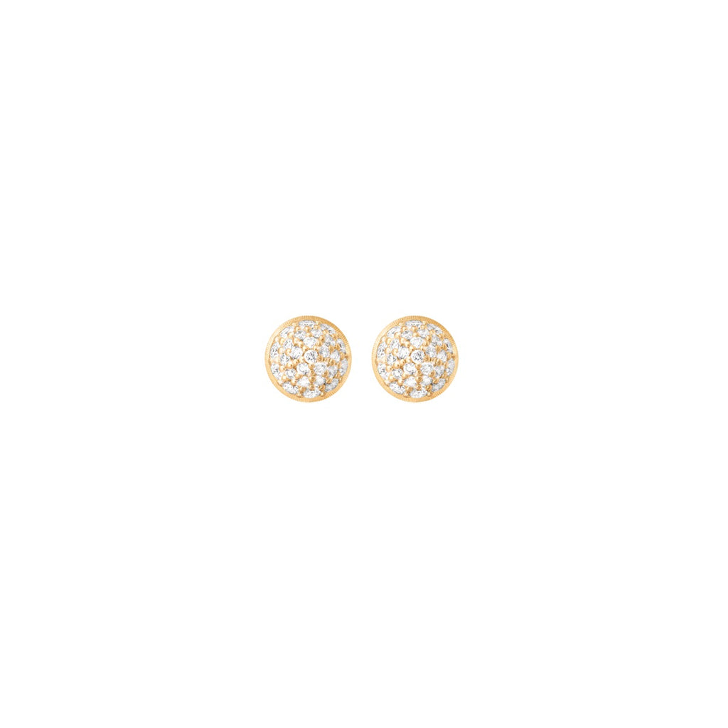 Lotus 18K Gold Studs w. Diamonds
